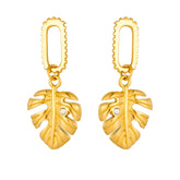European And American Tassel Leaves Stainless Steel Non-fading Twist Earrings